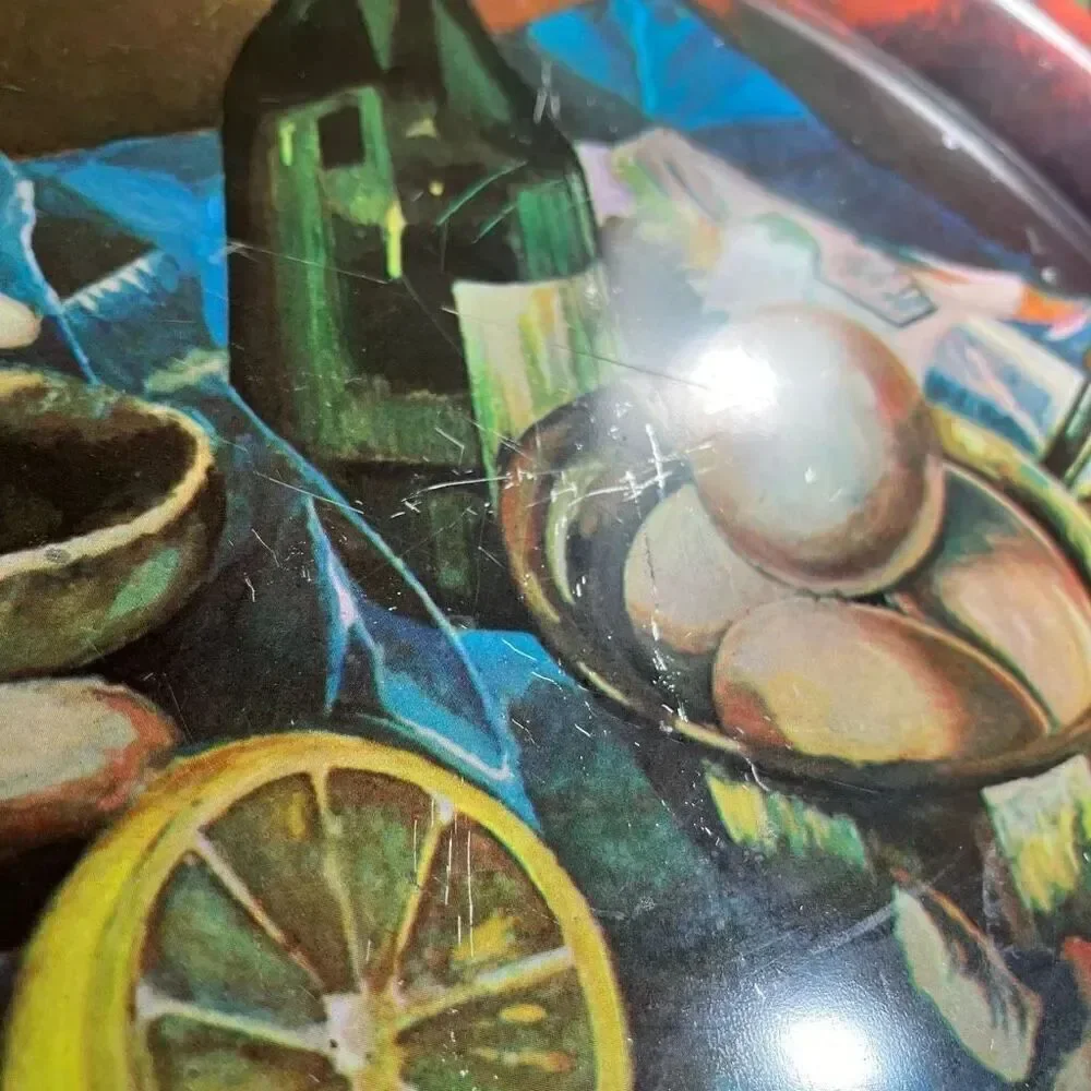 Vintage Action Brazil Tin Decorative Plate 13.25
